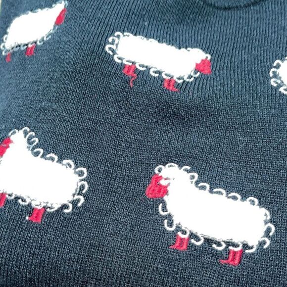 Vintage Cyn Les Shirlee Designs Acrylic Sheep Sweater 46 Small - Picture 12 of 12